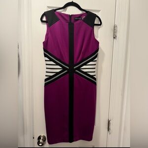 Ivananka Trump gorgeous Magenta, Black and white sleeveless dress. Size 10